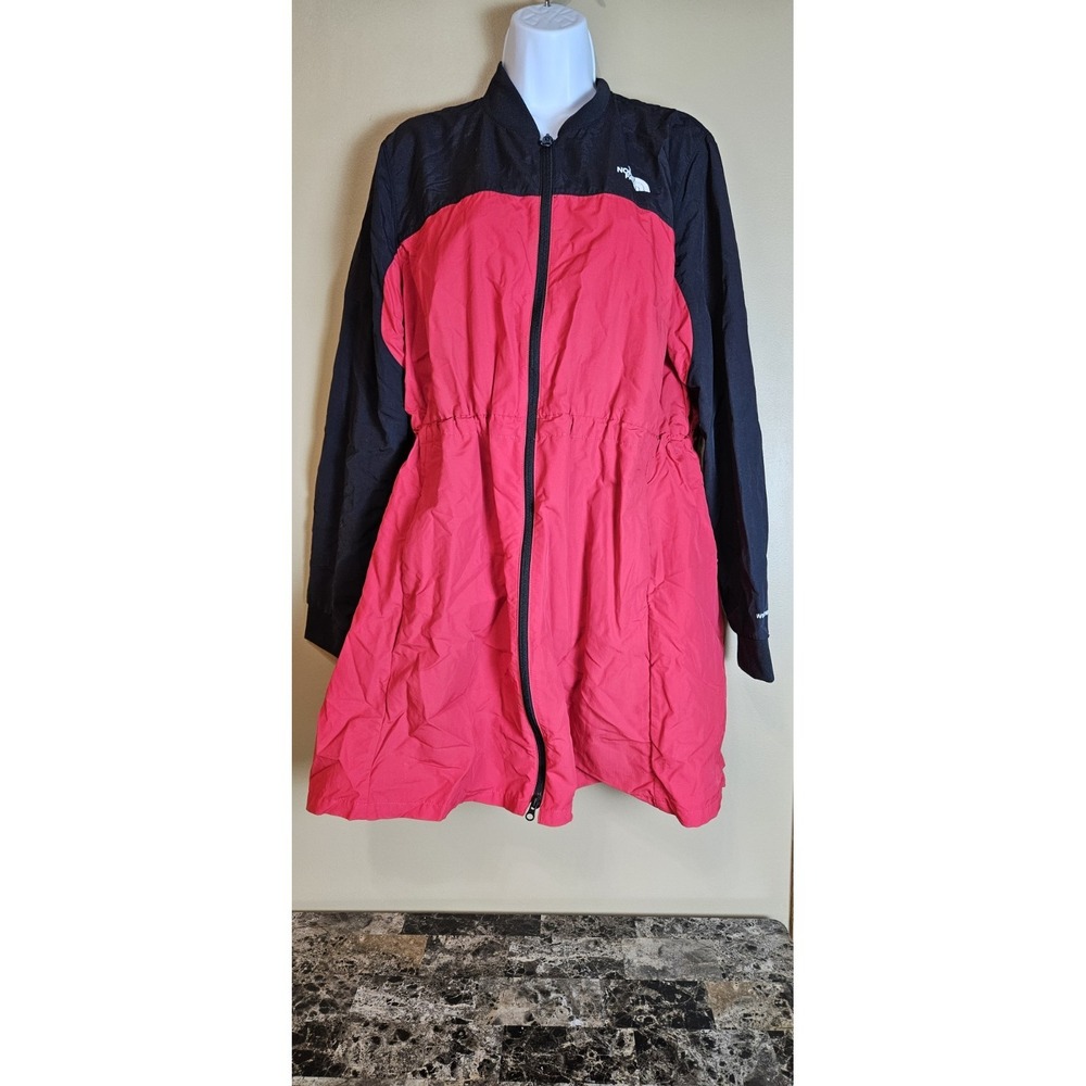 The North Face WindWall Jacket Womens L Red‎ Black Full Zip Coat